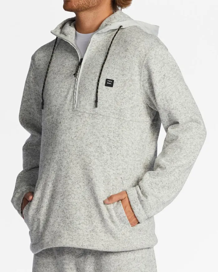ADiv Boundary Hooded HalfZip Pullover Grey Heather Men Billabong Hoodies and Fleece