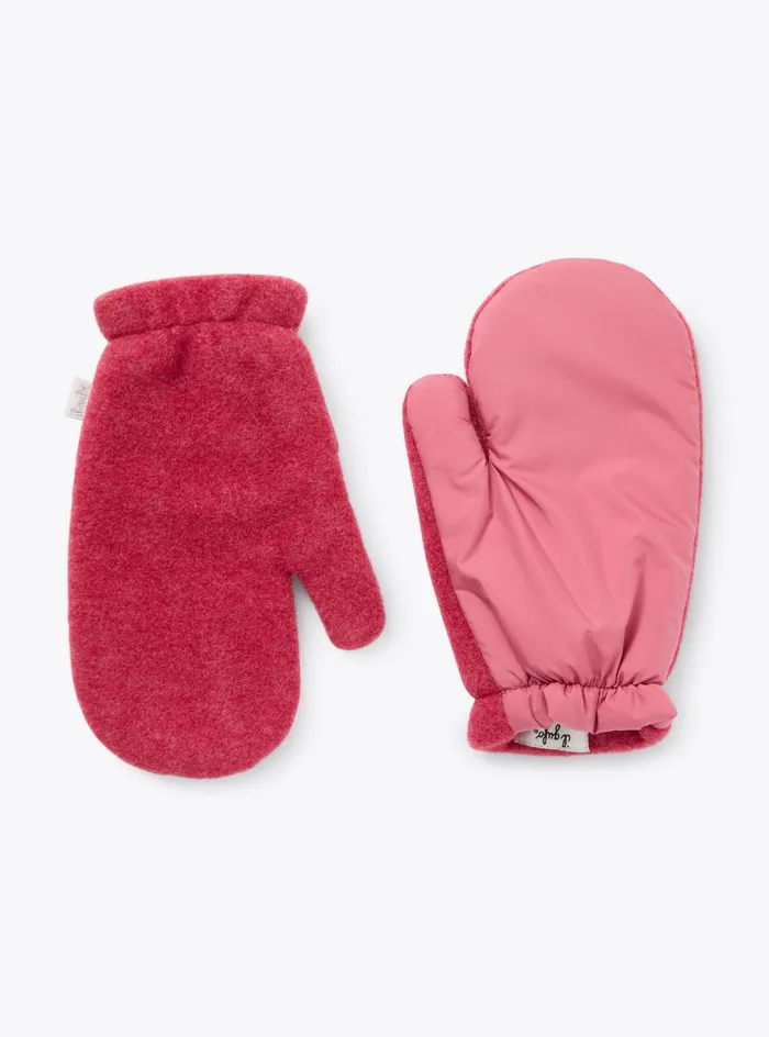 Accessories Girl 216 Il Gufo Fleece And Microfiber Nylon Mittens
