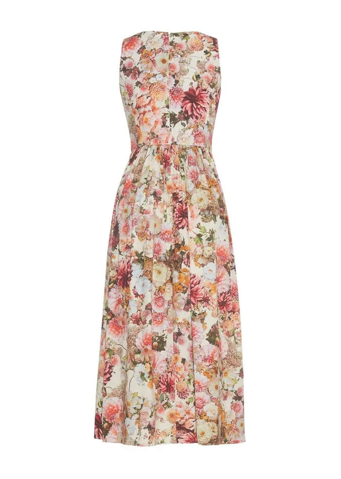 Adam Lippes Scoop Neck Dress Cream Multi Womens Dresses