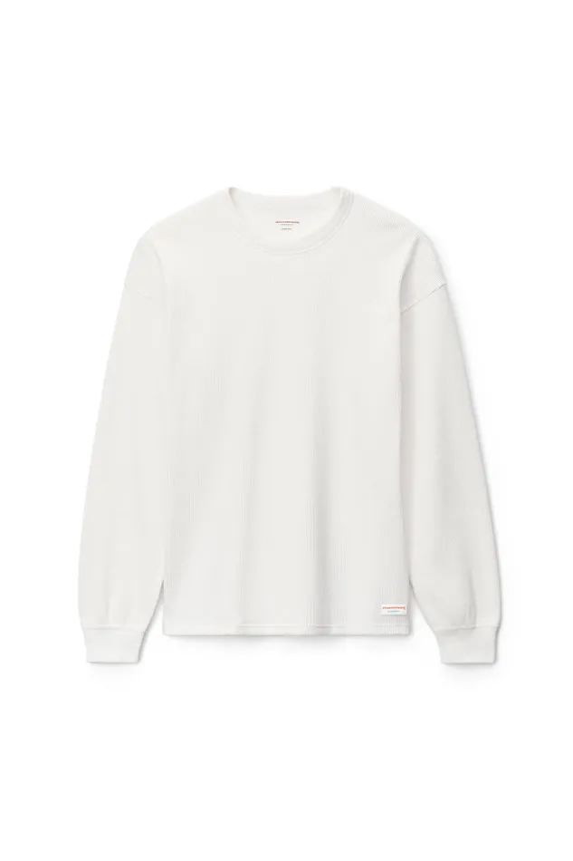 Alexander Wang Bodywear Unisex Long Sleeve In Cotton Waffle Thermal