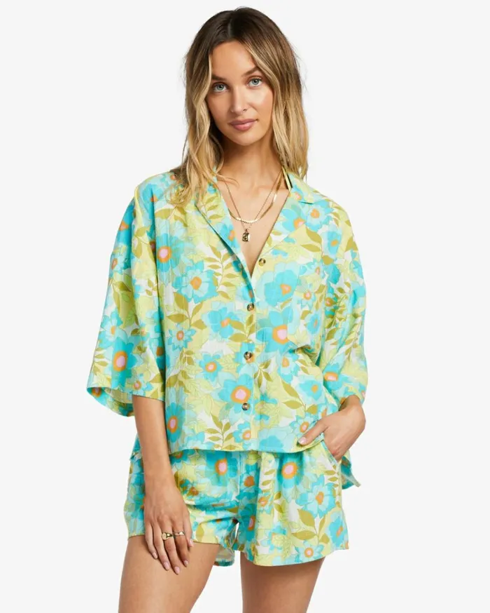 All Good ButtonDown Top Ocean Eyes Women Billabong Tops