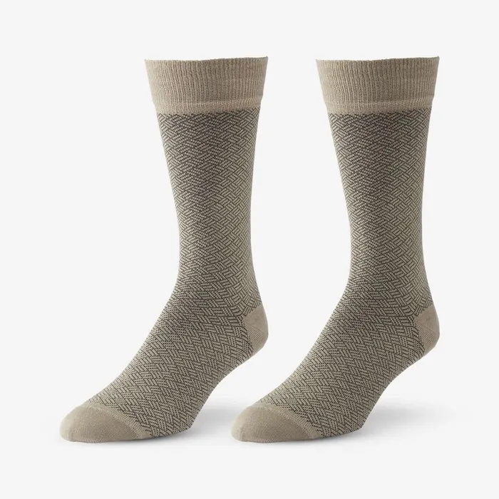 Allen Edmonds MidCalf Pattern Dress Sock Khaki Rhombi Men Socks
