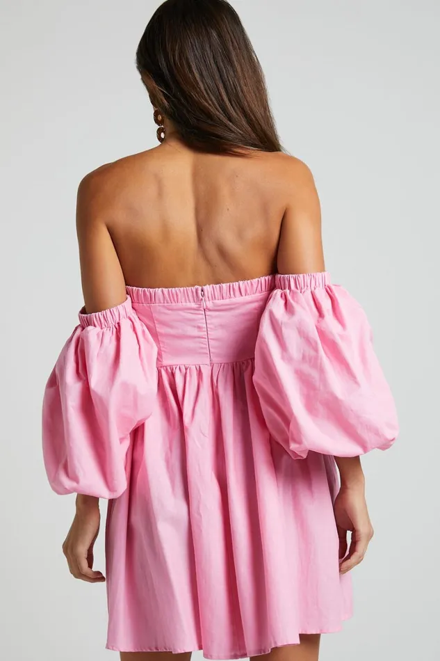 Amalie The Label 8211 Cielio Linen Blend Paneled Bust Mini Dress In Pink Women Showpo Dresses