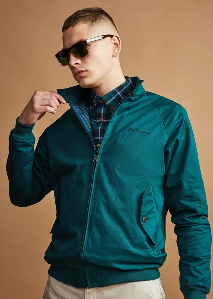 Ben Sherman Harrington Jackets Men Signature Harrington Jacket 8211 Ocean Green