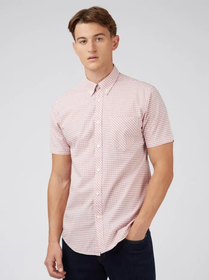 Ben Sherman Heritage Check Shirts Men Signature Gingham ShortSleeve Shirt 8211 Raspberry Ben Sherman Heritage Check Shirts Men Signature Gingham ShortSleeve Shirt 8211 Raspberry