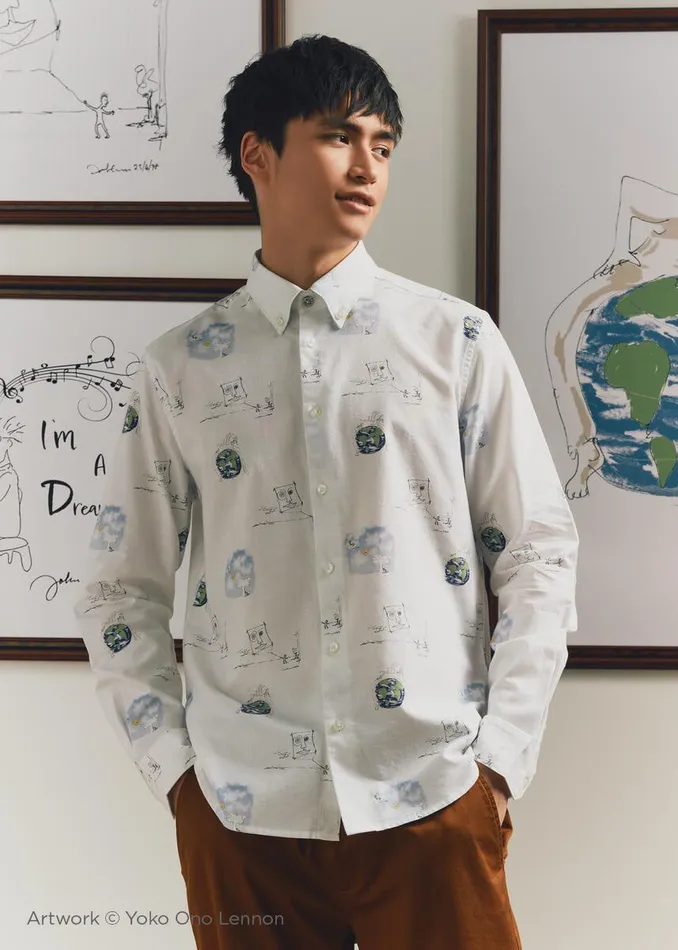 Ben Sherman Long Sleeve Shirts Men Lennon Sketches Print Shirt
