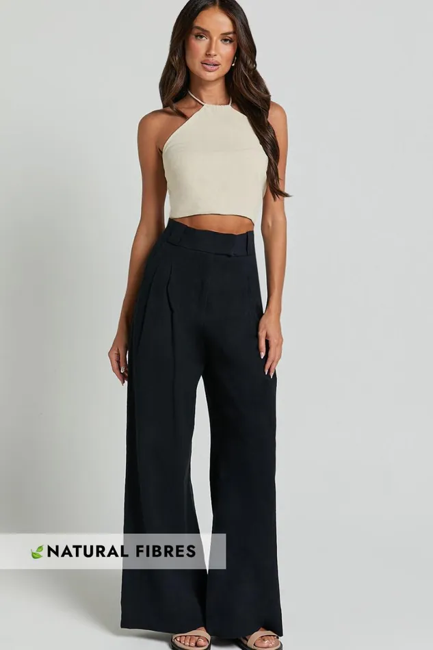 Bette Pants 8211 High Waisted Wide Leg Pants In Black Women Showpo Pants