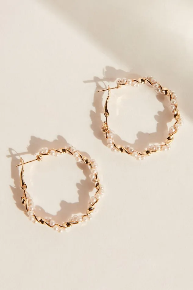 Bev Hoop Earrings In Gold And Pearl Women Showpo Earrings