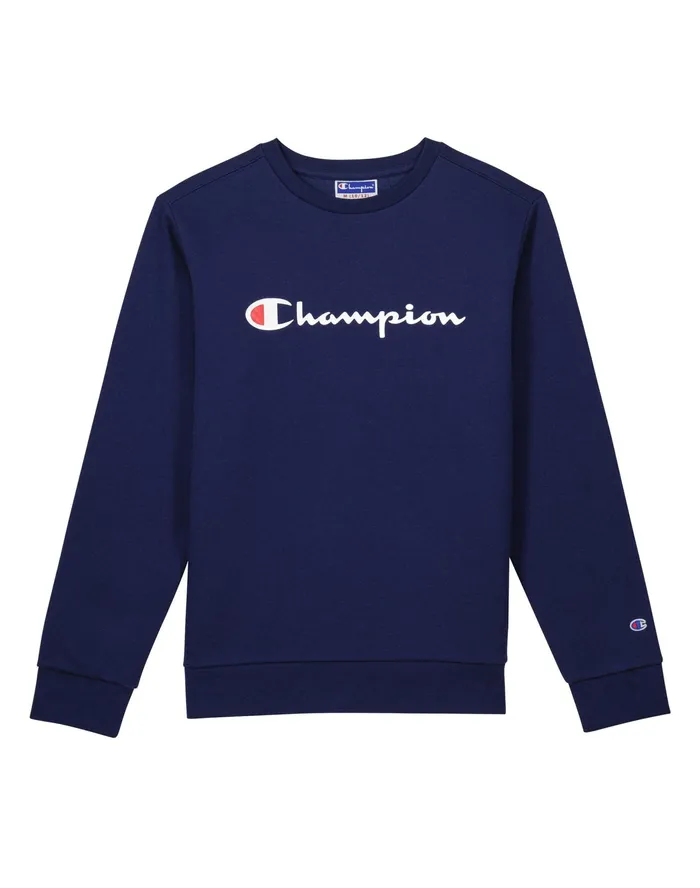 Big Kids Powerblend Crew Classic Script Logo Athletic Navy Kids Champion Hoodies and Sweatshirts Big Kids Powerblend Crew Classic Script Logo Athletic Navy Kids Champion Hoodies and Sweatshirts