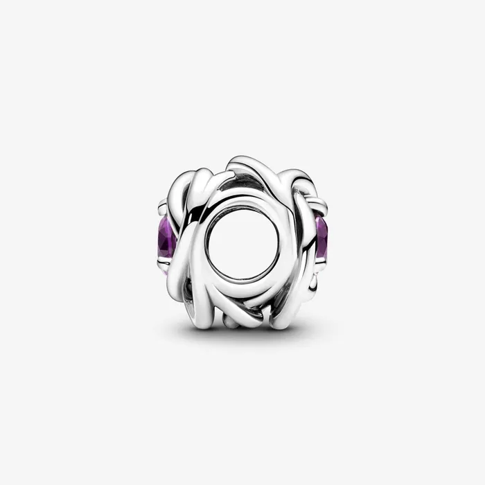 Birthstone Charms Women Pandora February Birthstone Eternity Circle Charm Purple