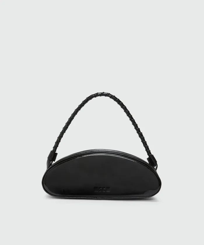 Black Patent Leather Handbag Women MSGM Shoulder And Crossbody Bags
