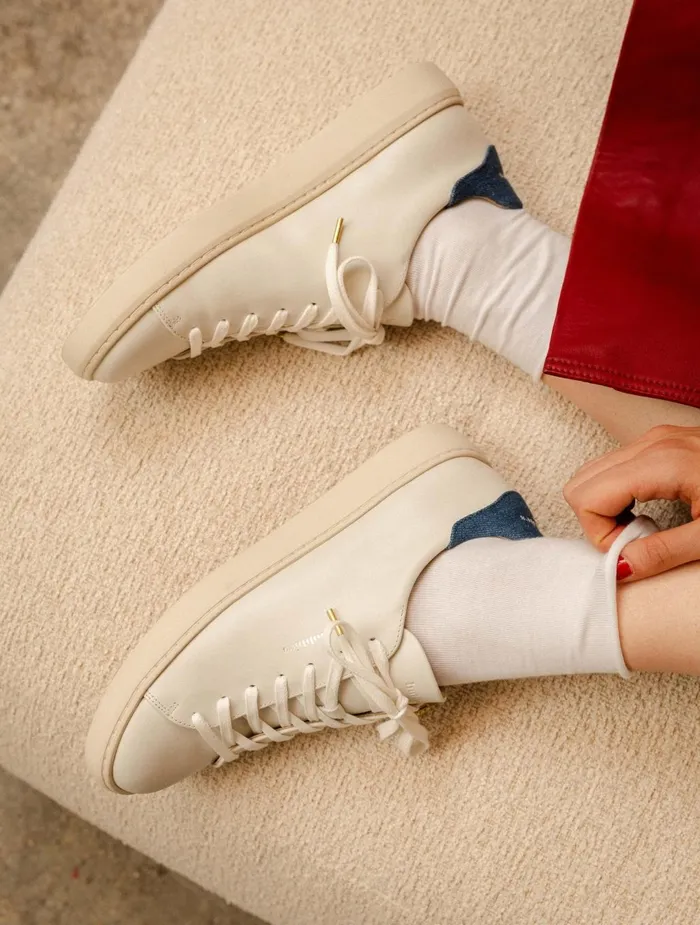 Bobbies Sneakers Sanna Off White and Stone Denim 8211 Women