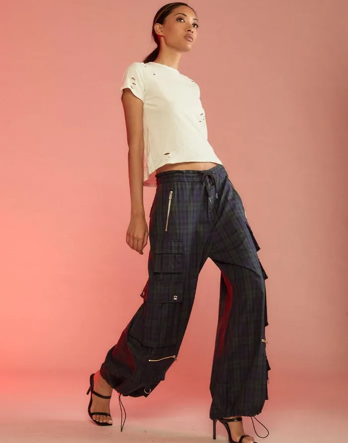 Bottoms Women Cynthia Rowley Plaid Cargo Pants