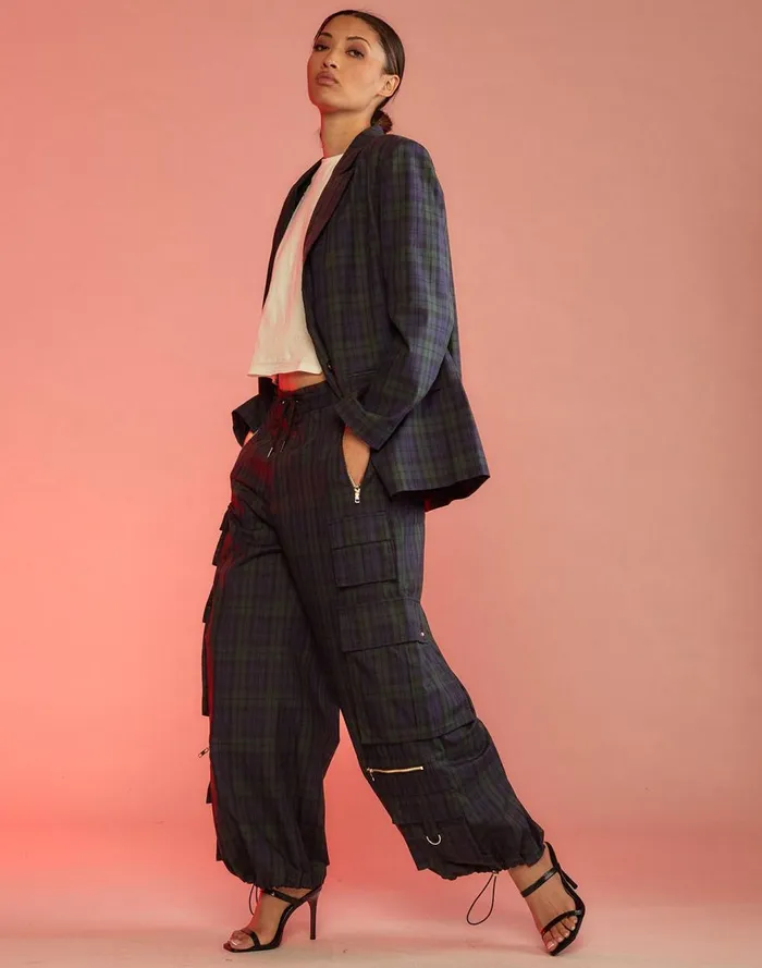Bottoms Women Cynthia Rowley Plaid Cargo Pants