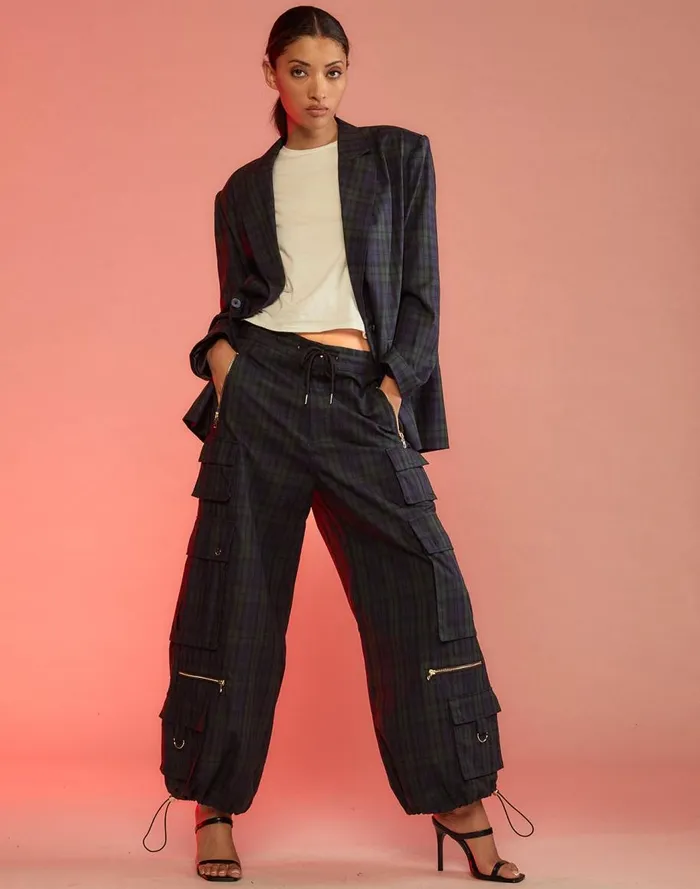 Bottoms Women Cynthia Rowley Plaid Cargo Pants