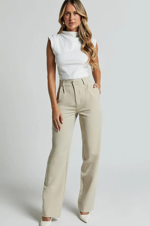 Brionne Top 8211 High Neck Cap Sleeve Top In White Women Showpo Curve Clothes