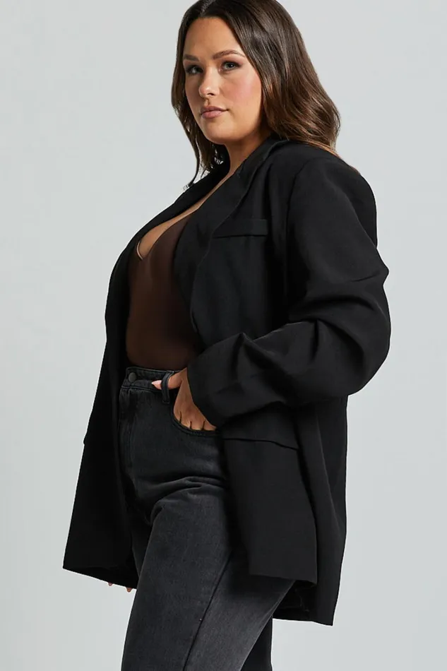Caralina Blazer 8211 Oversized Single Breasted Blazer In Black Women Showpo Blazers