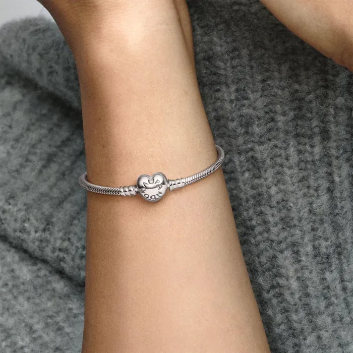 Charm Bracelets Women Pandora Online Moments Heart Clasp Snake Chain Bracelet Sterling Silver