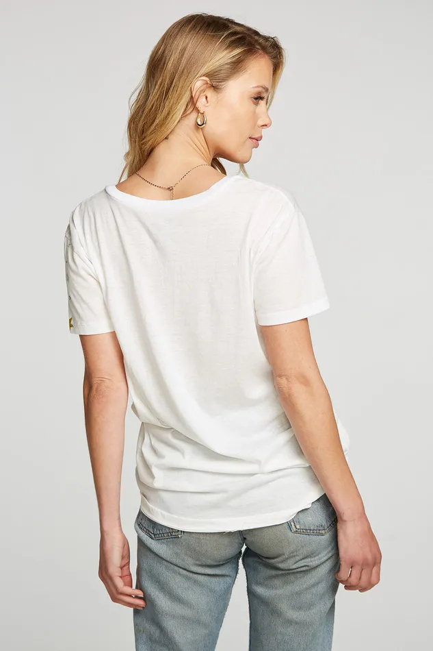 Chaser Brand Glitter Stars Womens Tops