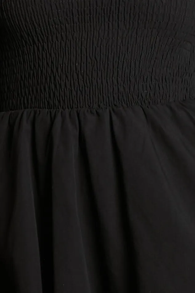 Chelle Mini Dress 8211 Shirred Short Tie Sleeve Dress In Black Women Showpo Curve Clothes