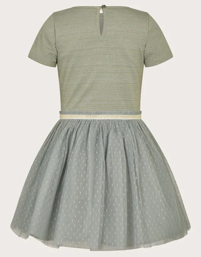 Children Disco Dobby Dress Green Monsoon Dresses