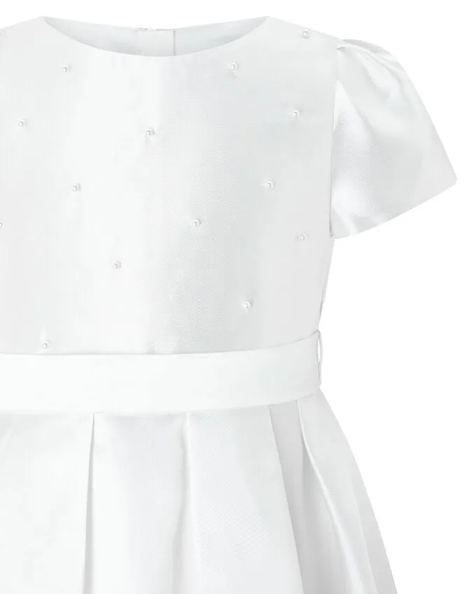 Children Henrietta Pearl Embellished Dress White Monsoon Dresses