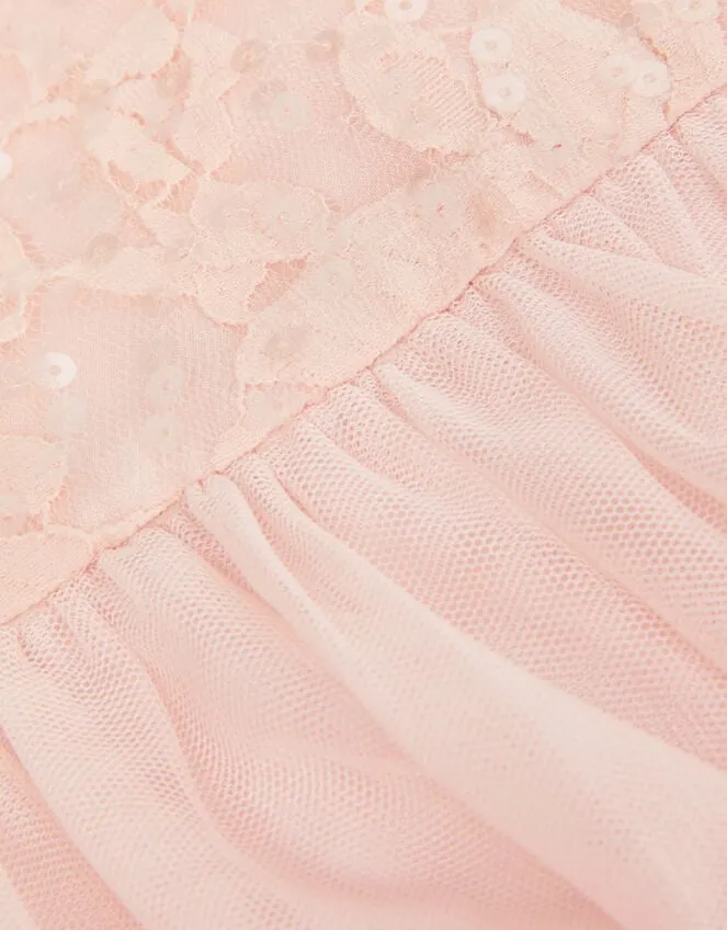 Children Lacey Sequin Truth Dress Pink Monsoon Dresses