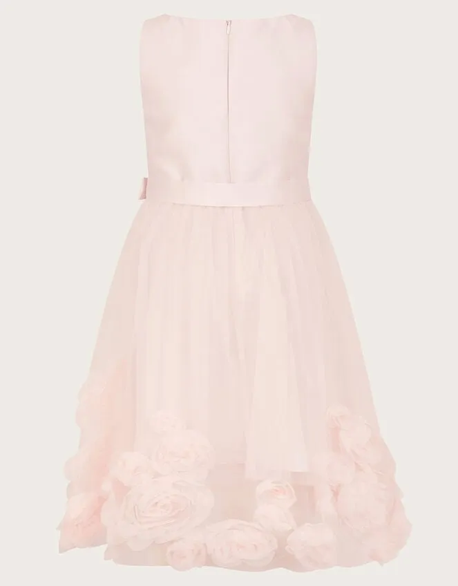 Children Misty 3d Roses Detachable Belt Dress Pink Monsoon Dresses