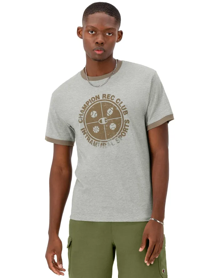 Classic Ringer Graphic TShirt Rec Club Intramural Oxford Grey Men Champion TShirts and Tops Classic Ringer Graphic TShirt Rec Club Intramural Oxford Grey Men Champion TShirts and Tops