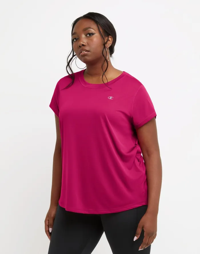 Classic Sports TShirt C Logo Plus Size Fantastic Fuchsia Women Champion TShirts and Tops