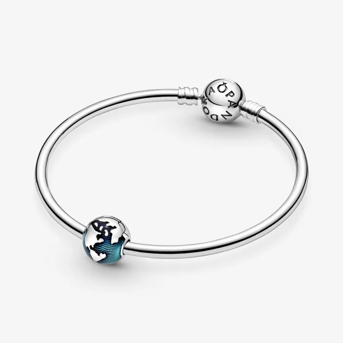 Clips Women Pandora Blue Globe Clip Charm