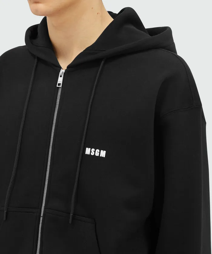 Cotton Sweatshirt With Screen Print Men MSGM Hoodies And Sweatshirts