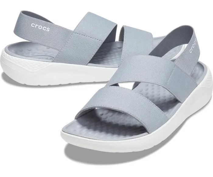Crocs LiteRide Stretch Sandal Light Grey White Womens Sandals