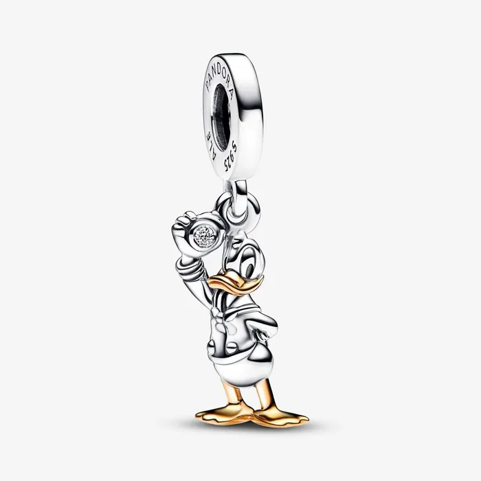 Dangle Charms Women Pandora Disney 100th Anniversary Donald Duck Labgrown Diamond Dangle Charm
