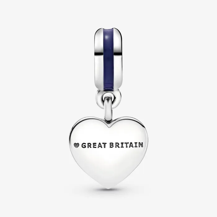 Dangle Charms Women Pandora Great Britain Union Jack Heart Dangle Charm