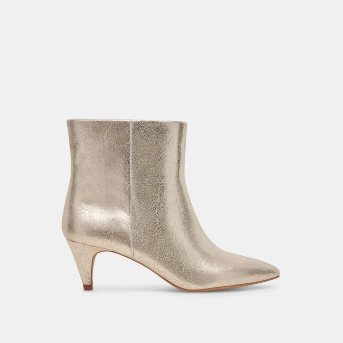 Dee Wide Booties Platinum Distressed Leather Women Dolce Vita Boots and Booties