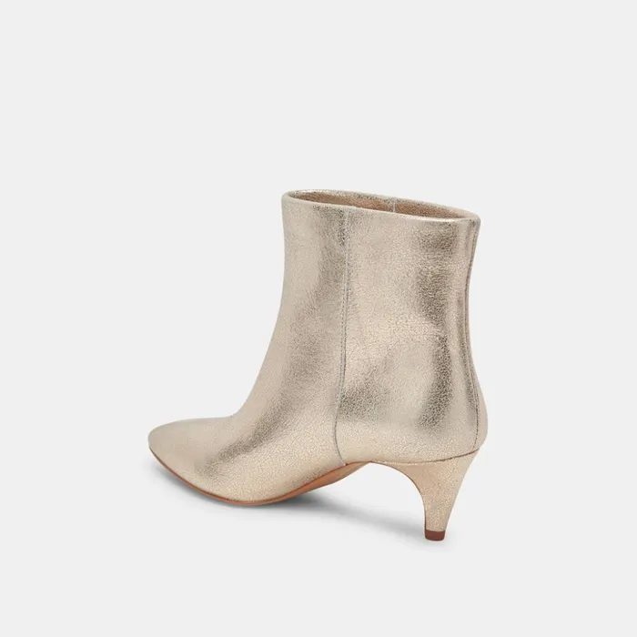 Dee Wide Booties Platinum Distressed Leather Women Dolce Vita Boots and Booties