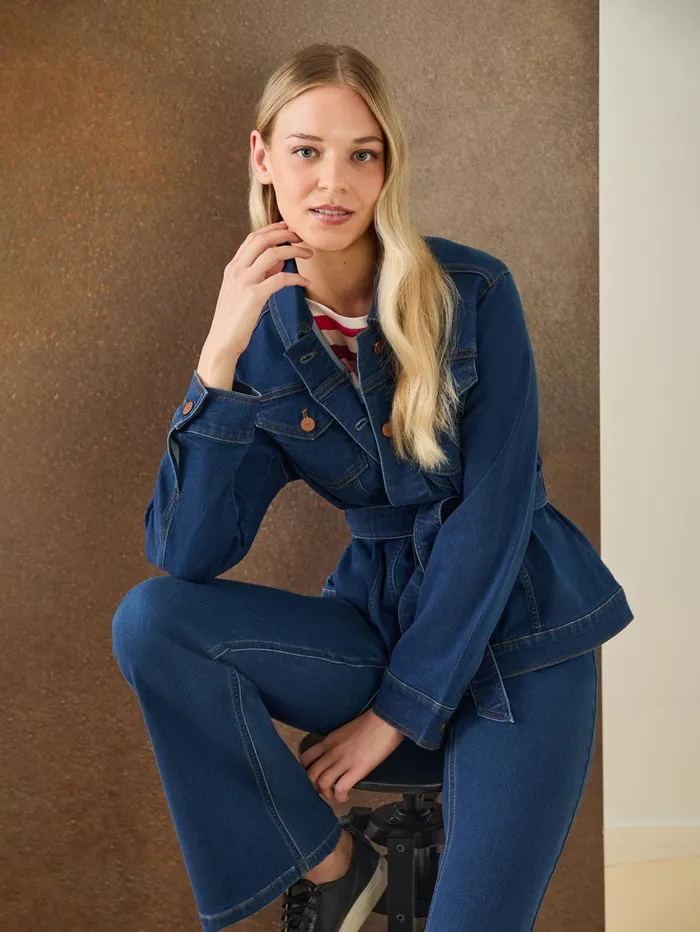 Denim Belted ButtonFront Jacket Phoenix Wash Women Jones New York Denim Denim Belted ButtonFront Jacket Phoenix Wash Women Jones New York Denim