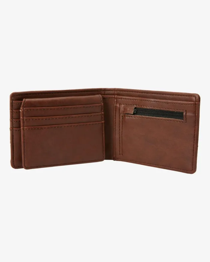 Dimension Faux Leather BiFold Wallet Java Grain Men Billabong Belts