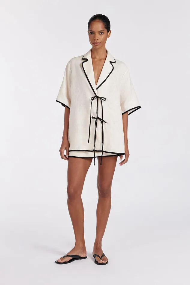 DISSH Tops VON CREAM LINEN SHIRT 8211 Women