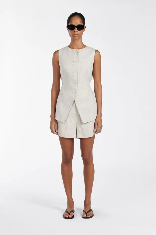 DISSH Vests ALESSIA NATURAL LINEN VEST 8211 Women