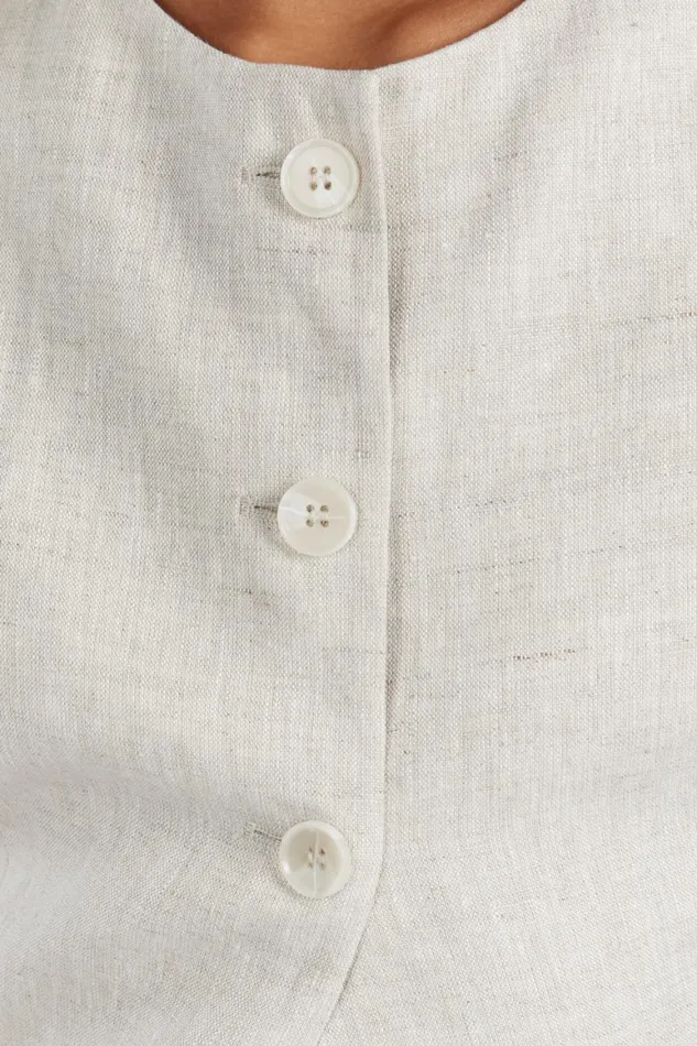 DISSH Vests ALESSIA NATURAL LINEN VEST 8211 Women