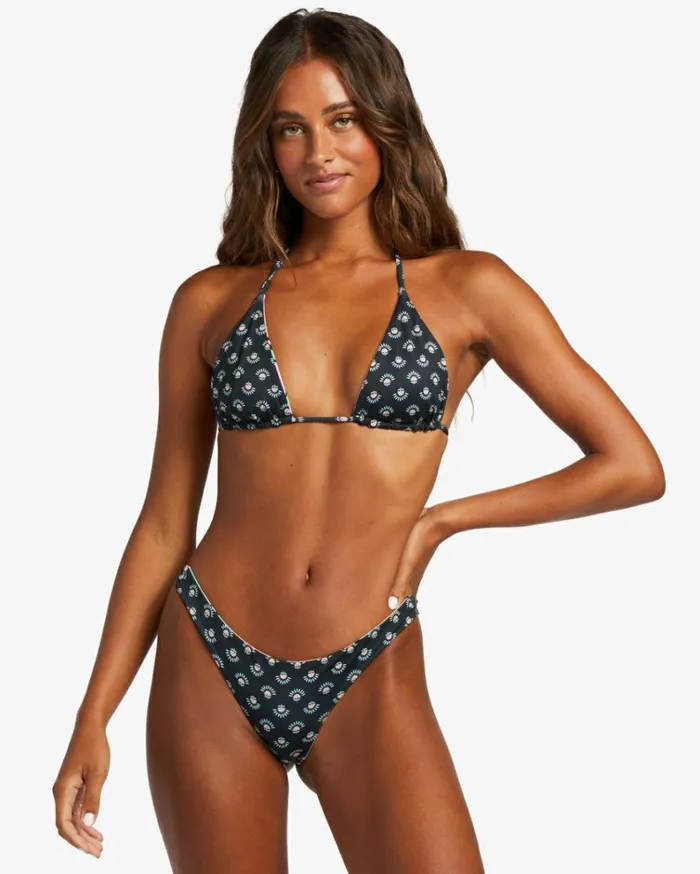 Dont Trip Tanga Skimpy Bikini Bottoms Black Pebble Women Billabong Bikinis