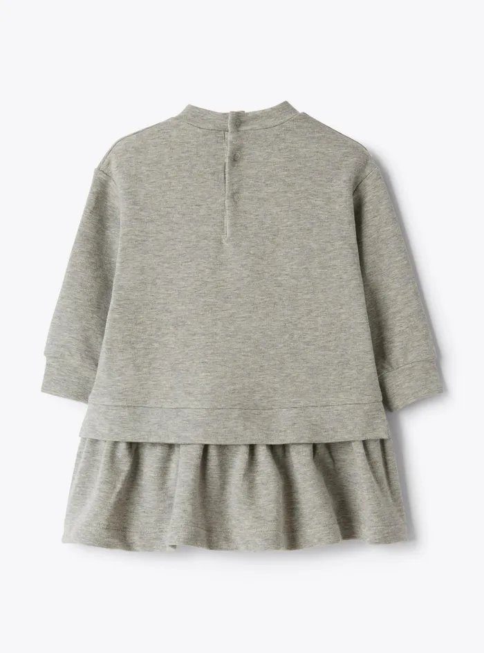 Dresses Baby 036 Il Gufo Cotton Fleece Dress With Embroidery
