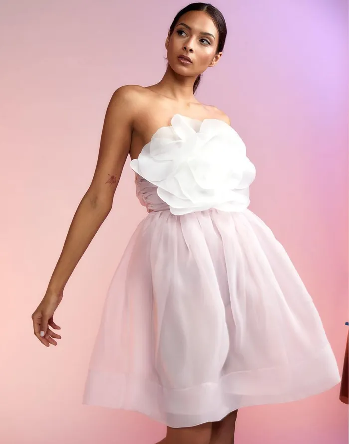 Dresses Women Cynthia Rowley Organza Flower Strapless Dress