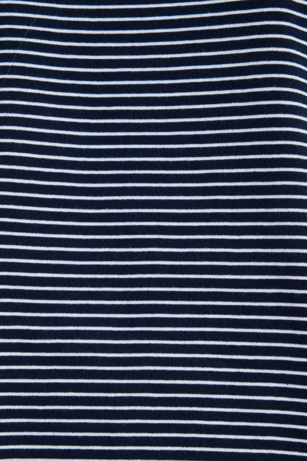 Dynamite Tops Women Striped Long Sleeve TShirt Blue