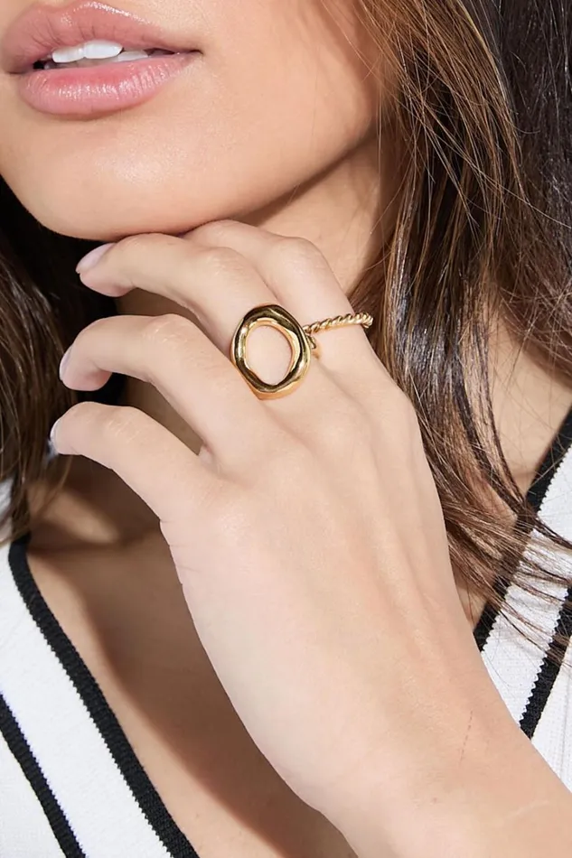 Ebony 2 Ring Pack In Gold Women Showpo Rings