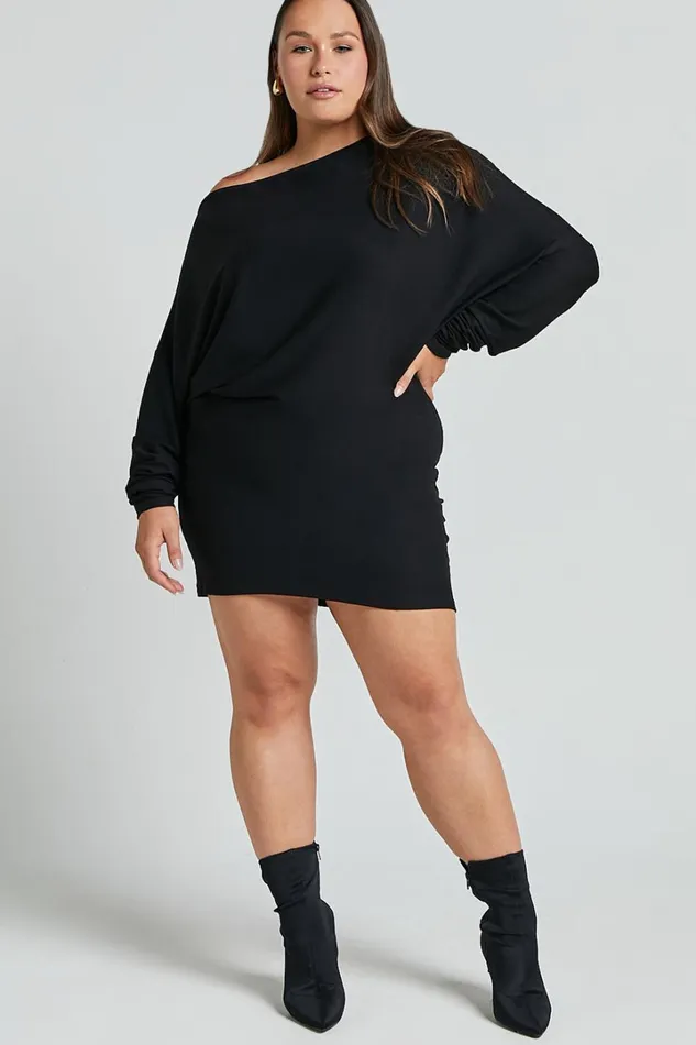 Fermina Mini Dress 8211 Long Sleeve Bodycon Dress In Black Women Showpo Basics