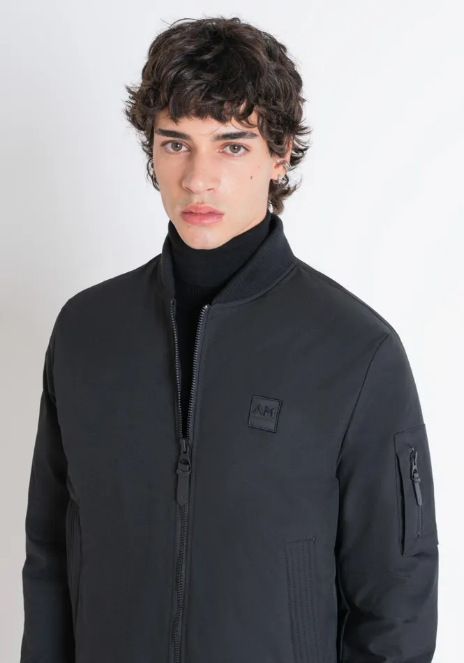 Field Jackets And Coats Men Antony Morato Regular Fit Black Bomber With Dupont Sorona Synthetic Padding Black