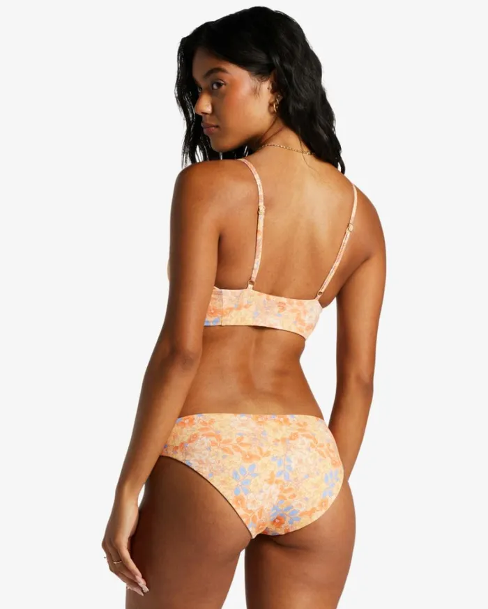Fine By Me Reversible VNeck Bikini Top Light Melon Women Billabong Bikinis